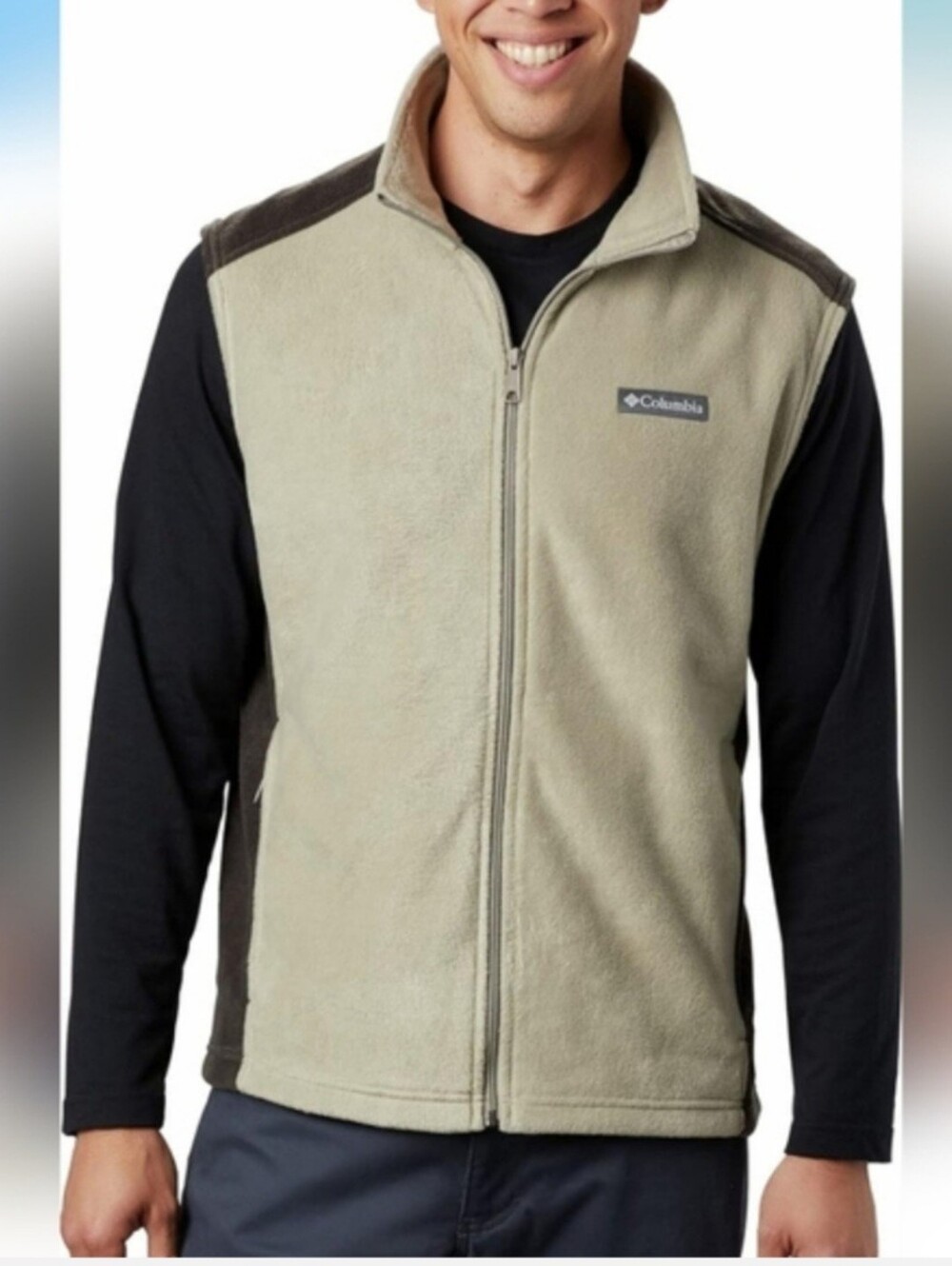Columbia Men’s Steens Mountain Fleece Vest Beige/Brown Size 4X